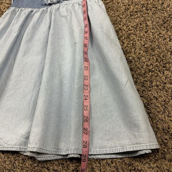 Girls Wonder Nation Short Sleeve Button Blue Denim Dress Light Blue Size 7/8 - Picture 7 of 10